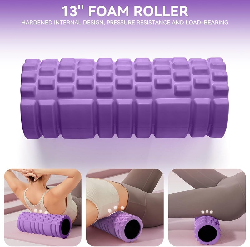 Krightlink Foam Roller for Muscle Massager, Patented 13" High Density Exercise Roller for Muscle and Myofascial Trigger Point Release, Yoga, Back Roller for Fitness, Yoga (Purple) - Image 4